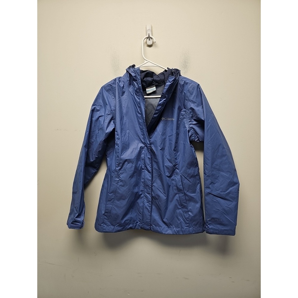 Columbia Omni-Tech Purple Hooded Wind/Rain Jacket Small Excellent